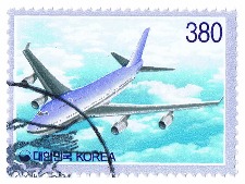380 won : 비행기(청보라색테두리)